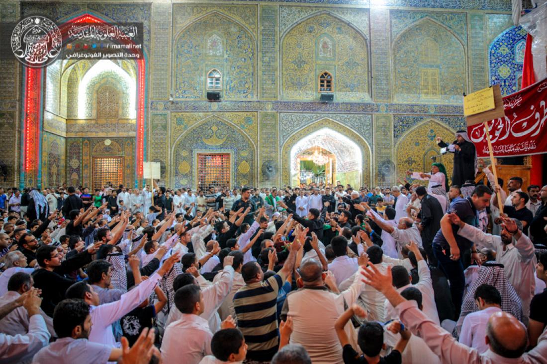تقرير مصور : المواكب الحسينية تقيم المجالس  بذكرى شهادة الامام علي سلام الله علية في المرقد المطهر  | 