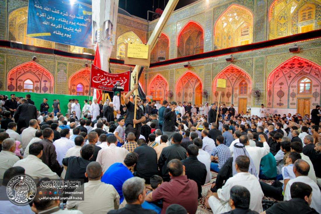 تقرير مصور : المواكب الحسينية تقيم المجالس  بذكرى شهادة الامام علي سلام الله علية في المرقد المطهر  | 