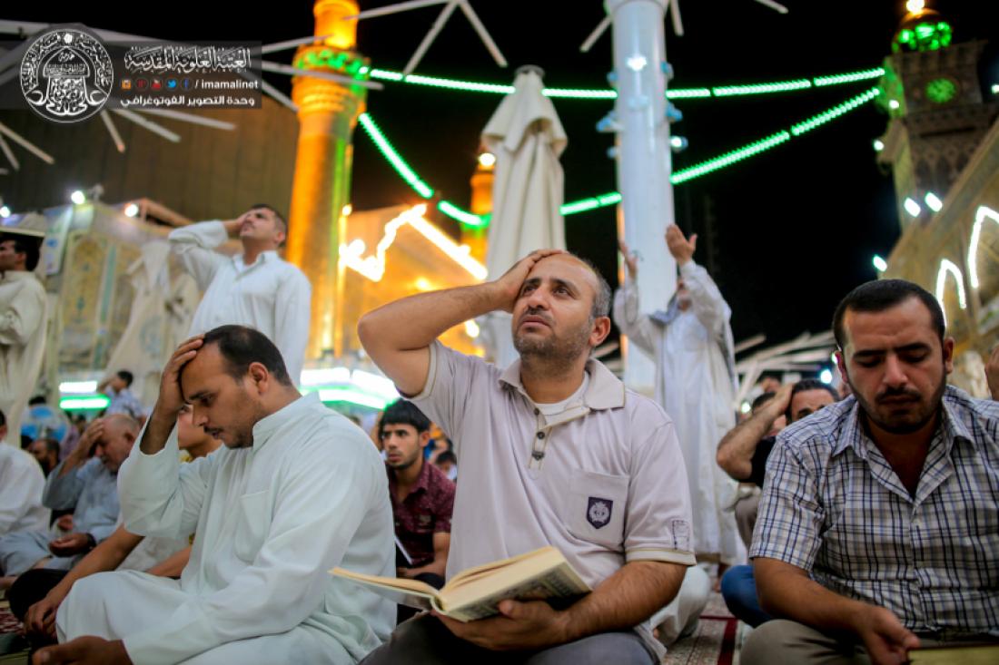 تقرير مصور : اعمال الليلة الثالثة من ليالي القدر المباركة في الصحن العلوي المطهر  | 