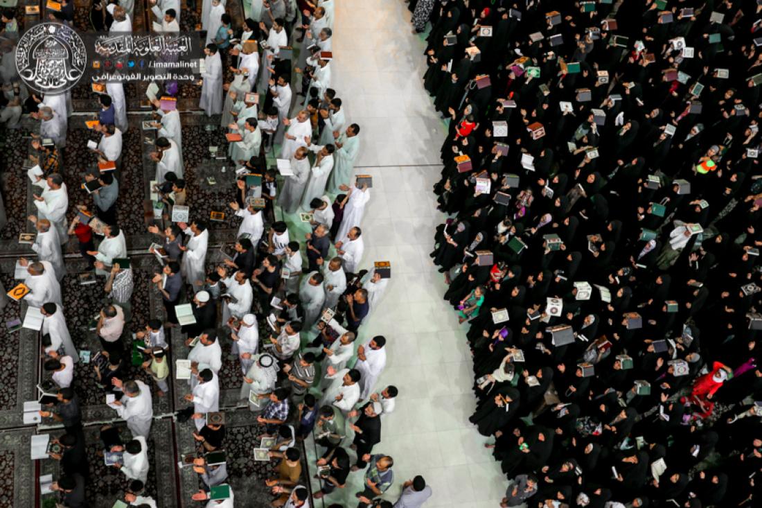 تقرير مصور : اعمال الليلة الثالثة من ليالي القدر المباركة في الصحن العلوي المطهر  | 