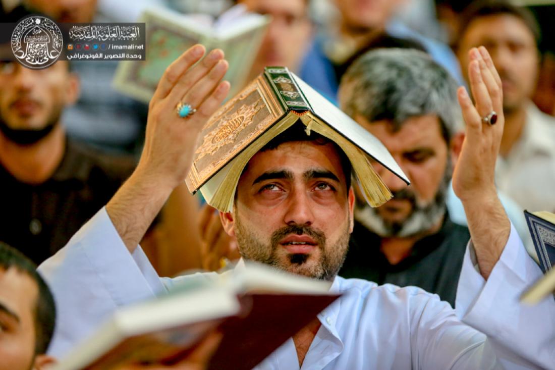 تقرير مصور : اعمال الليلة الثالثة من ليالي القدر المباركة في الصحن العلوي المطهر  | 