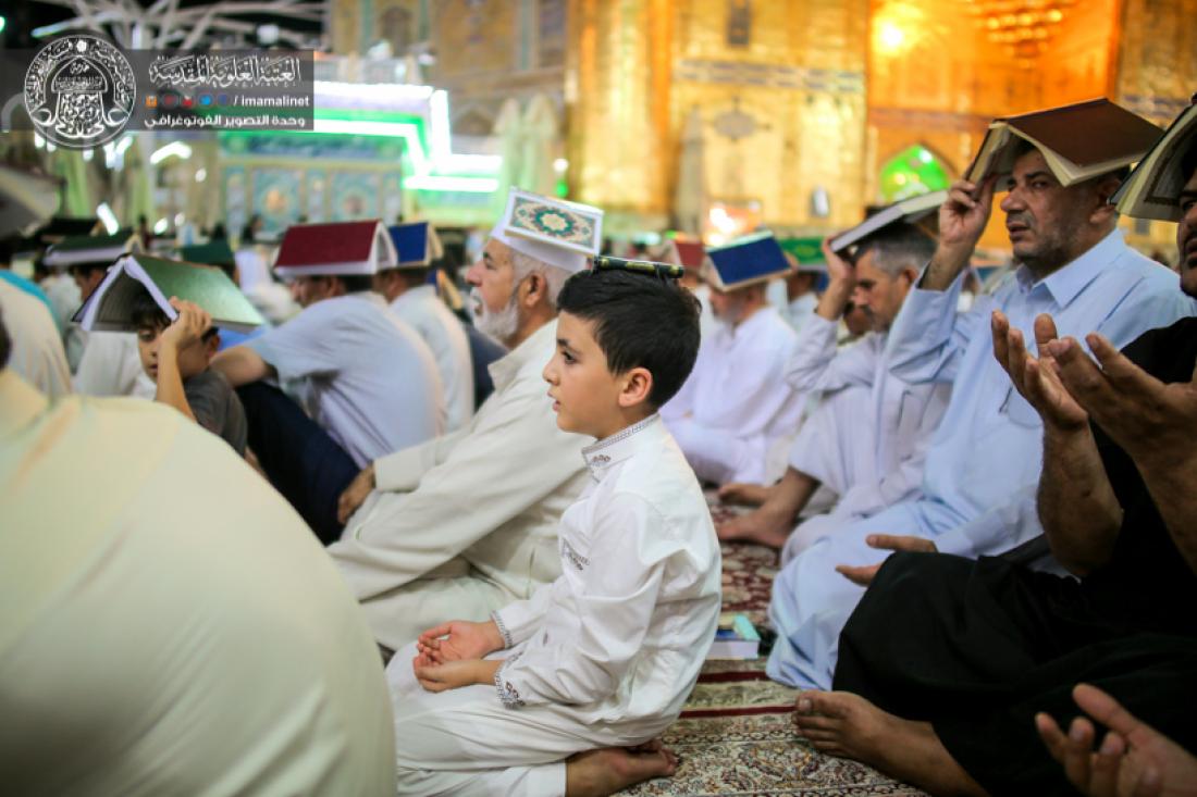 تقرير مصور : اعمال الليلة الثالثة من ليالي القدر المباركة في الصحن العلوي المطهر  | 