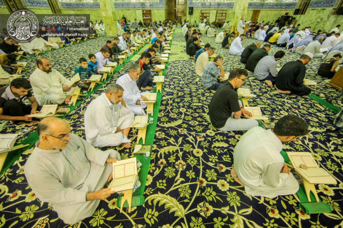 تقرير مصور : الختمة القرانية الرمضانية السنوية في مسجد الكوفة المعظم  | 