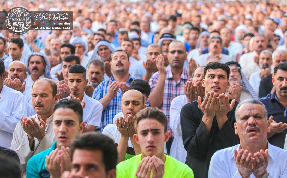 تقرير مصور : الامين العام للعتبة العلوية السيد نزار حبل المتين يقيم صلاة عيد الفطر المبارك  في العتبة العلوية المقدسة  | 