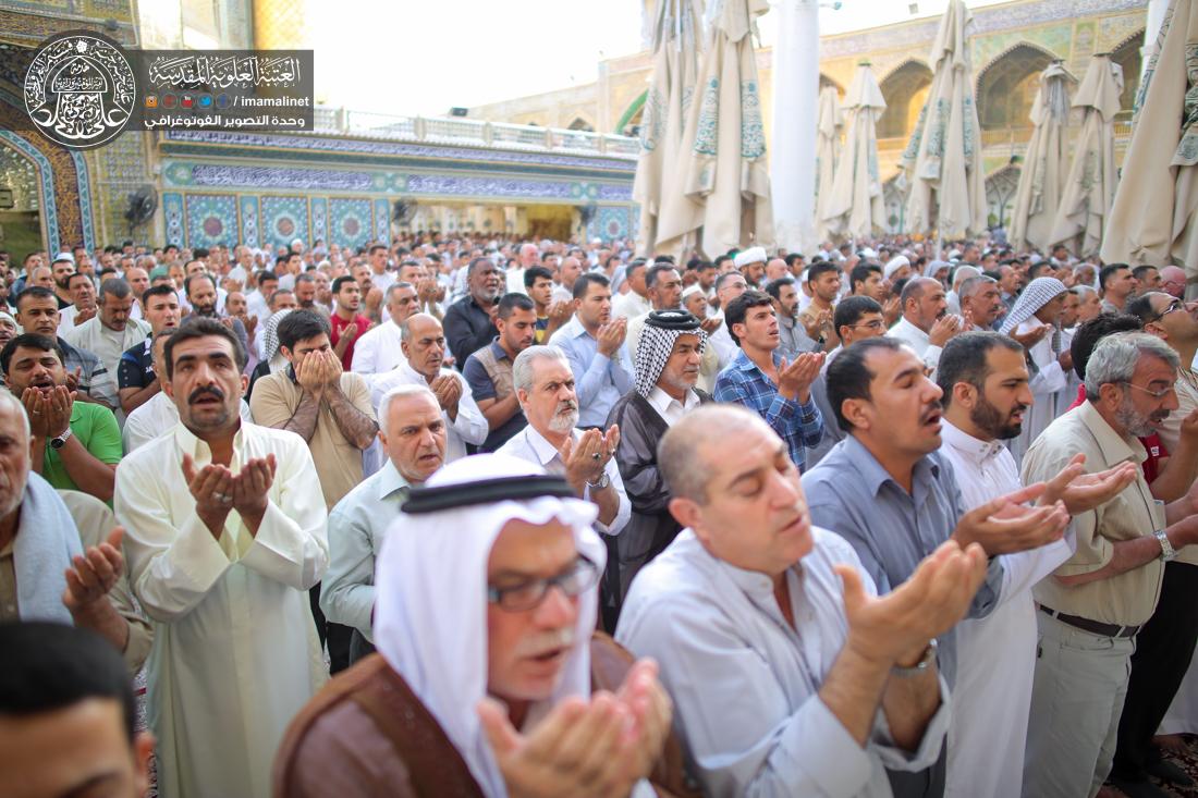 تقرير مصور : الامين العام للعتبة العلوية السيد نزار حبل المتين يقيم صلاة عيد الفطر المبارك  في العتبة العلوية المقدسة  | 