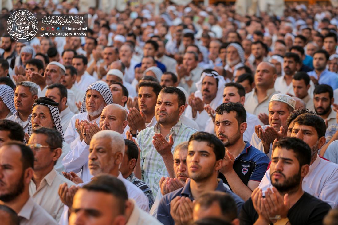 تقرير مصور : الامين العام للعتبة العلوية السيد نزار حبل المتين يقيم صلاة عيد الفطر المبارك  في العتبة العلوية المقدسة  | 