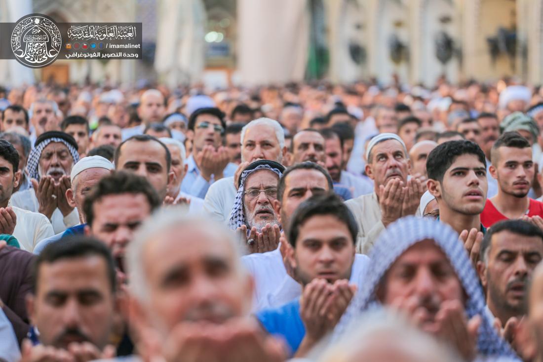 تقرير مصور : الامين العام للعتبة العلوية السيد نزار حبل المتين يقيم صلاة عيد الفطر المبارك  في العتبة العلوية المقدسة  | 
