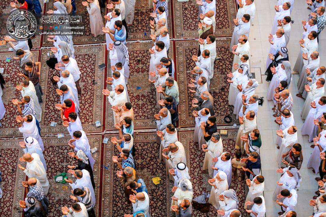 تقرير مصور : الامين العام للعتبة العلوية السيد نزار حبل المتين يقيم صلاة عيد الفطر المبارك  في العتبة العلوية المقدسة  | 