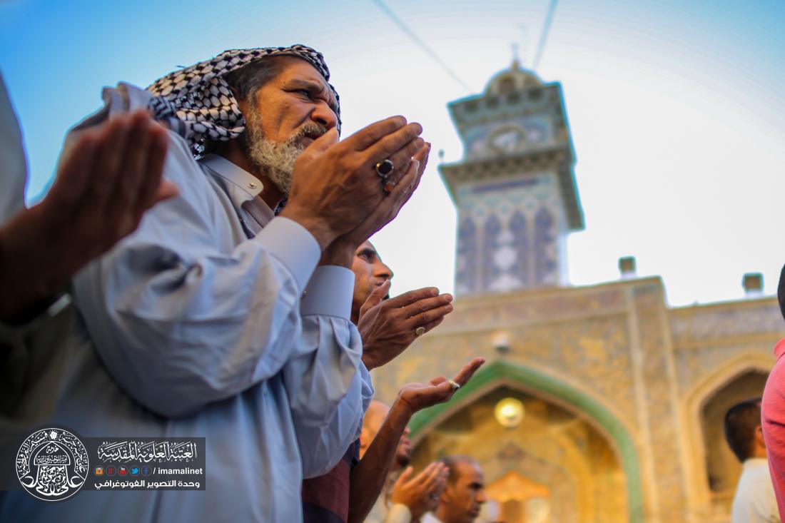 تقرير مصور : الامين العام للعتبة العلوية السيد نزار حبل المتين يقيم صلاة عيد الفطر المبارك  في العتبة العلوية المقدسة  | 