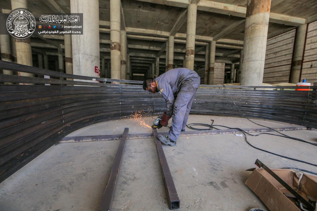 تقرير مصور : استمرار العمل المتواصل في مشروع صحن السيدة فاطمة الزهراء سلام الله عليها التابع للعتبة العلوية المقدسة  | 