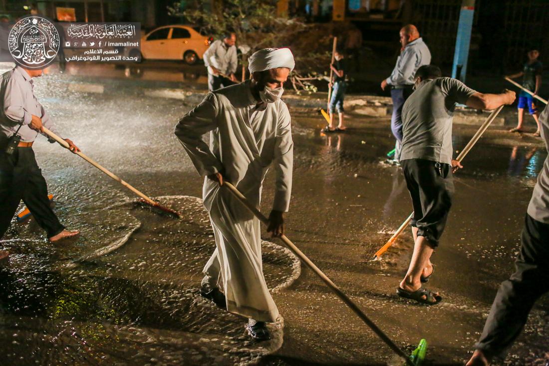 تقرير مصور : الامانة العامة للعتبة العلوية تقوم بحملة تنظيف شوارع المدينة القديمة  | 