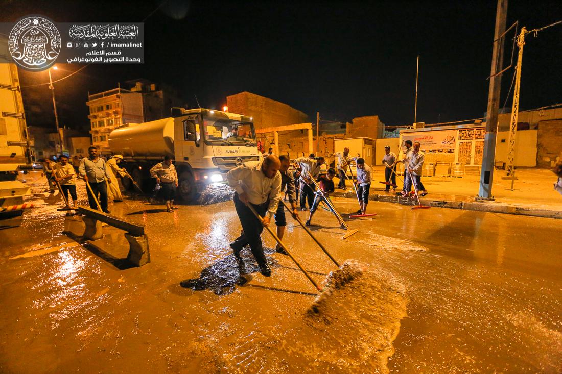 تقرير مصور : الامانة العامة للعتبة العلوية تقوم بحملة تنظيف شوارع المدينة القديمة  | 
