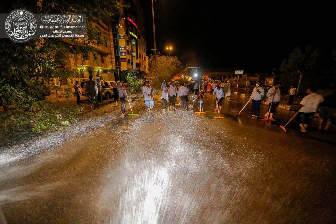 تقرير مصور : الامانة العامة للعتبة العلوية تقوم بحملة تنظيف شوارع المدينة القديمة  | 