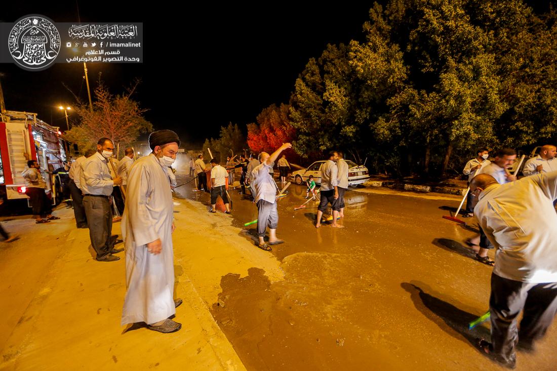 تقرير مصور : الامانة العامة للعتبة العلوية تقوم بحملة تنظيف شوارع المدينة القديمة  | 
