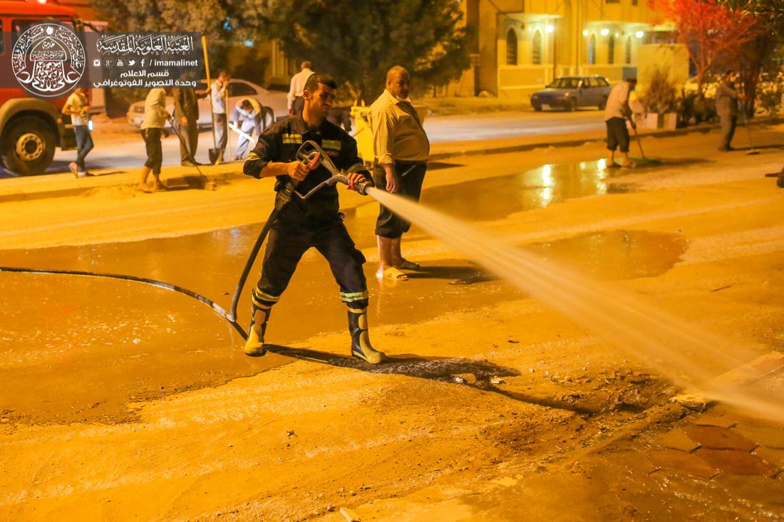 تقرير مصور : الامانة العامة للعتبة العلوية تقوم بحملة تنظيف شوارع المدينة القديمة  | 