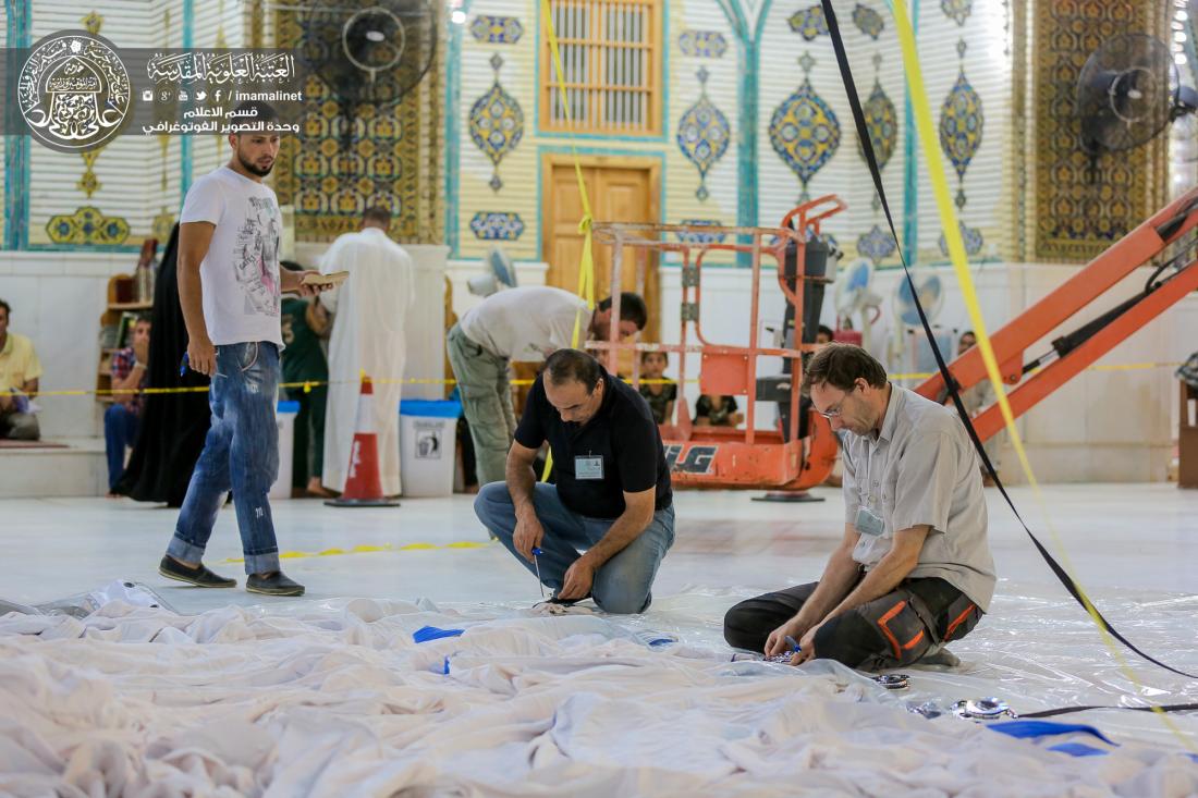 تقرير مصور : العمل مستمر في اكمال المضلات الداخلية للمرقد المطهر  في العتبة العلوية المقدسة  | 