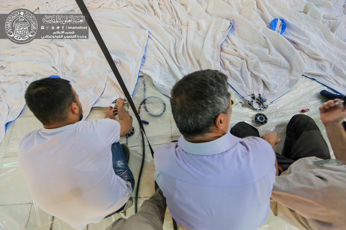 تقرير مصور : العمل مستمر في اكمال المضلات الداخلية للمرقد المطهر  في العتبة العلوية المقدسة  | 