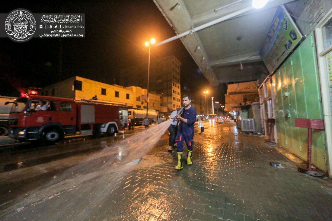 تقرير مصور : الامانة العامة للعتبة العلوية المقدسة تقوم بحملة تنظيف شارع السور في المدينة القديمة  | 