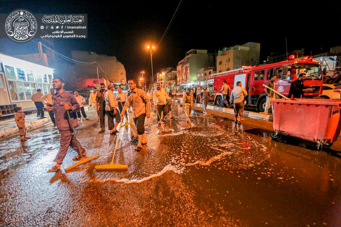 تقرير مصور : الامانة العامة للعتبة العلوية المقدسة تقوم بحملة تنظيف شارع السور في المدينة القديمة  | 
