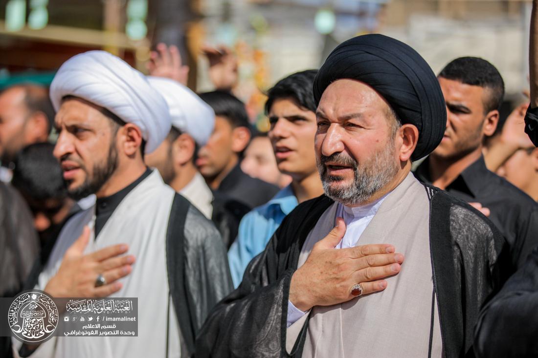 تقرير مصور : موكب العتبة العلوية المقدسة يجدد العزاء بذكرى اربعين المولى امير المؤمنين سلام الله علية  | 