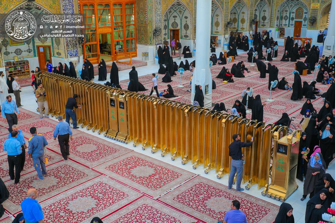 تقرير مصور : تنصيب القاطع الجديد من جهة باب القبلة وباب الطوسي في العتبة العلوية المقدسة | 