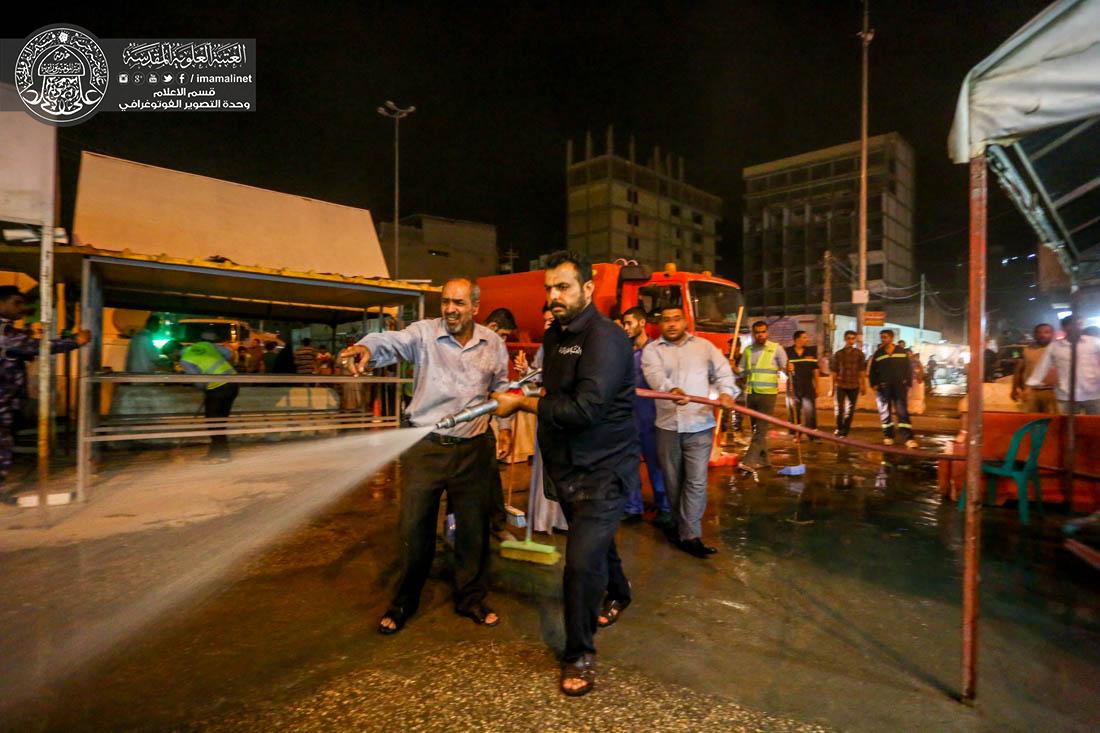 تقرير مصور : حملة تنظيف شوارع المدينة القديمة من قبل  العتبة العلوية المقدسة   | 