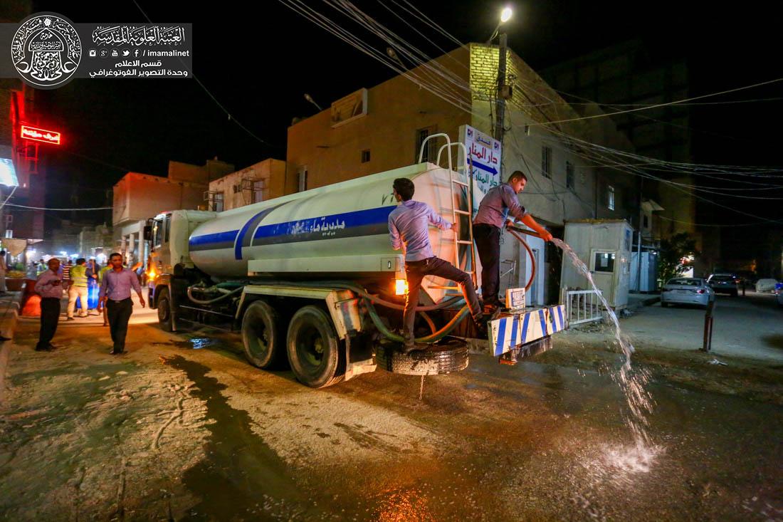 تقرير مصور : حملة تنظيف شوارع المدينة القديمة من قبل  العتبة العلوية المقدسة   | 
