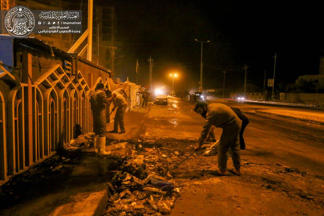 تقرير مصور : حملة تنظيف شوارع المدينة القديمة من قبل  العتبة العلوية المقدسة   | 