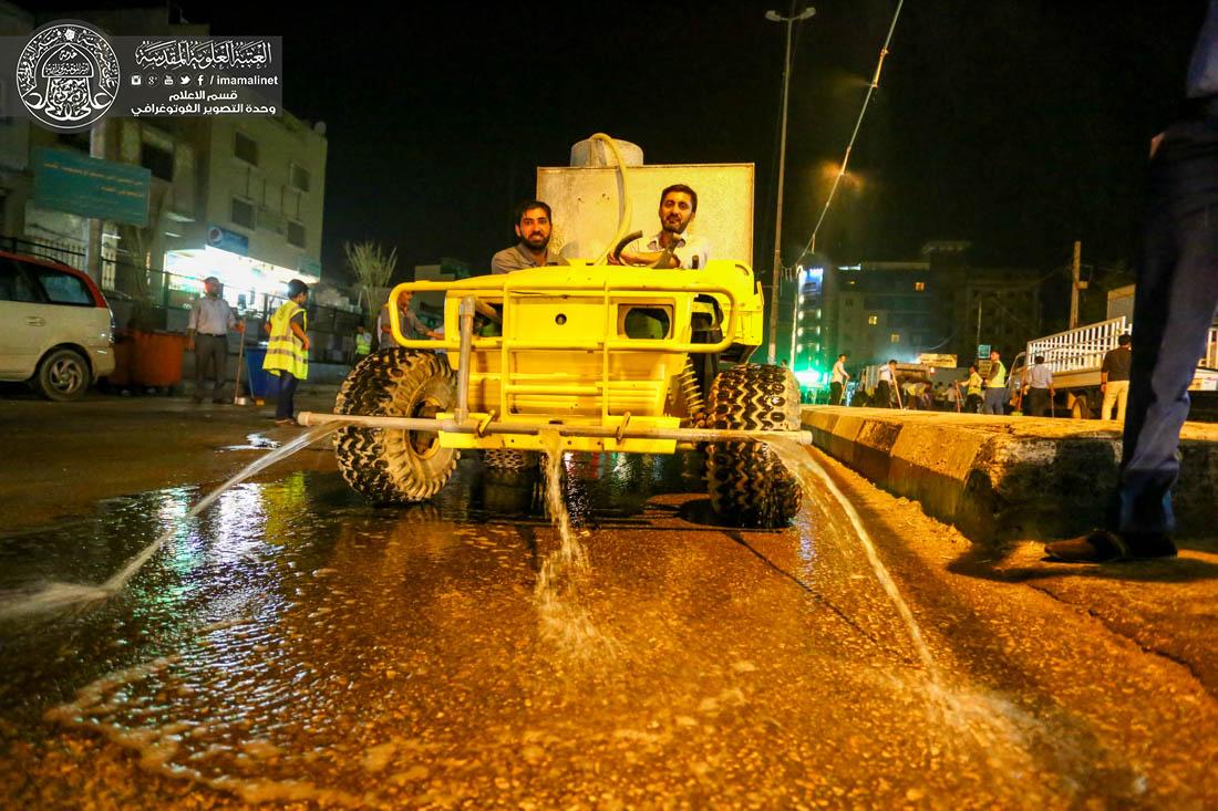تقرير مصور : حملة تنظيف شوارع المدينة القديمة من قبل  العتبة العلوية المقدسة   | 
