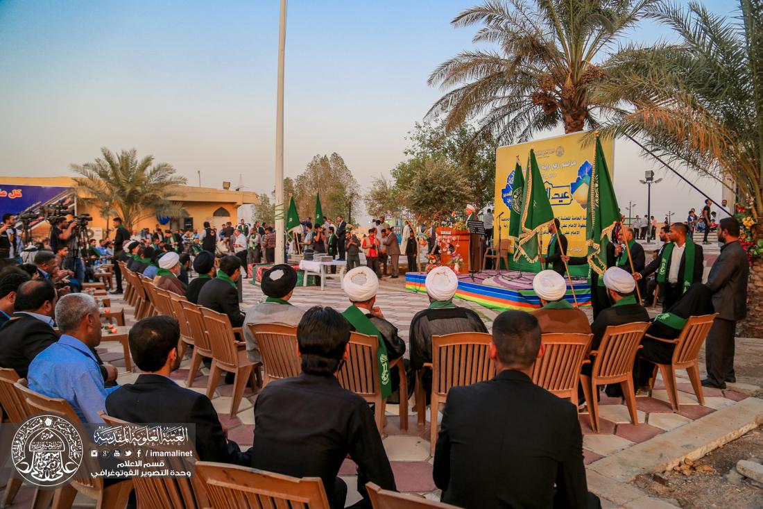 تقرير مصور : العتبة العلوية المقدسة تقيم مراسيم رفع راية الامام علي  سلام الله عليه في جامع خطوة الامام علي سلام الله عليه بمناسبة عيد الغدير الاغر  في البصره  | 