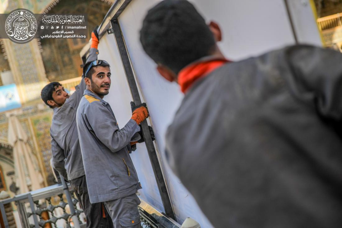 تقرير مصور :  استعدادات شعبة الاعلانات في العتبة العلوية المقدسة في ذكرى عيد الغدير الاغر  | 