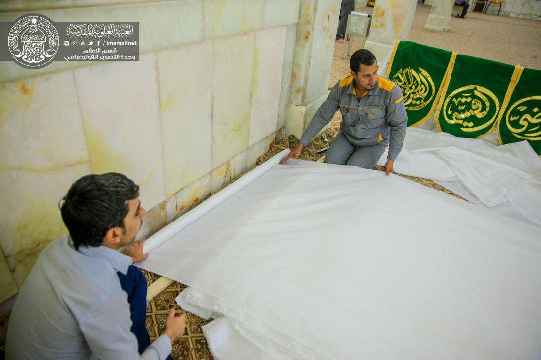 تقرير مصور :  استعدادات شعبة الاعلانات في العتبة العلوية المقدسة في ذكرى عيد الغدير الاغر  | 