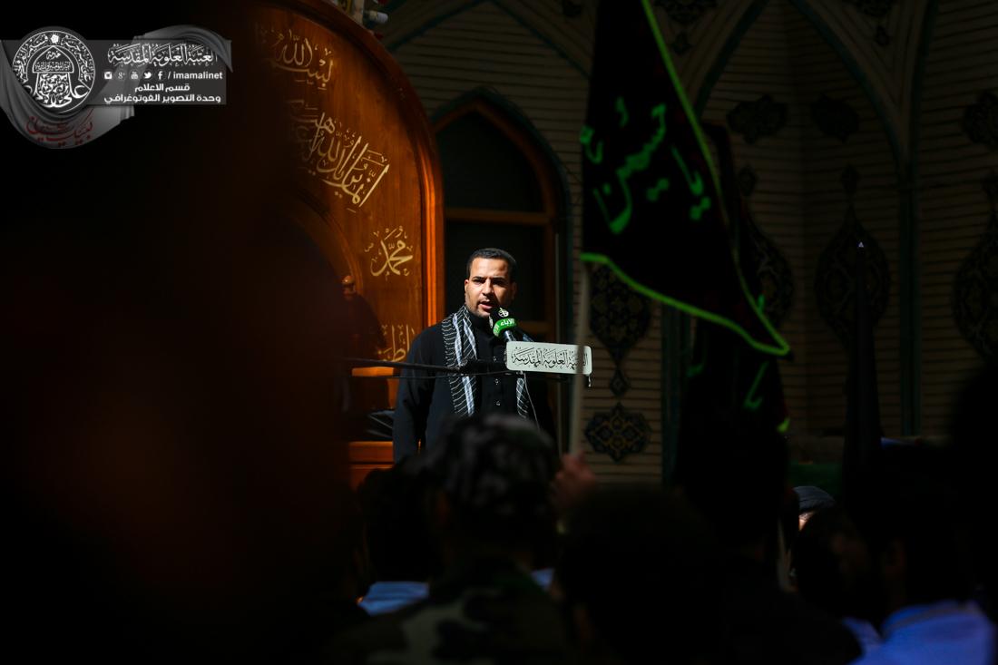 تقرير مصور : موكب الجامعة الاسلامية يعزي امير المؤمنين عليه السلام بأستشهاد ولده الحسين سلام الله عليه في العتبة العلوية المقدسة | 