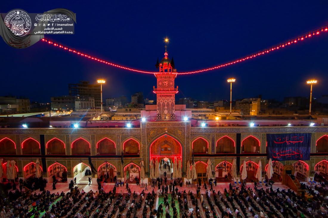 تقرير مصور : صلاة الجماعة في العتبة العلوية ليلة التاسع من محرم | 