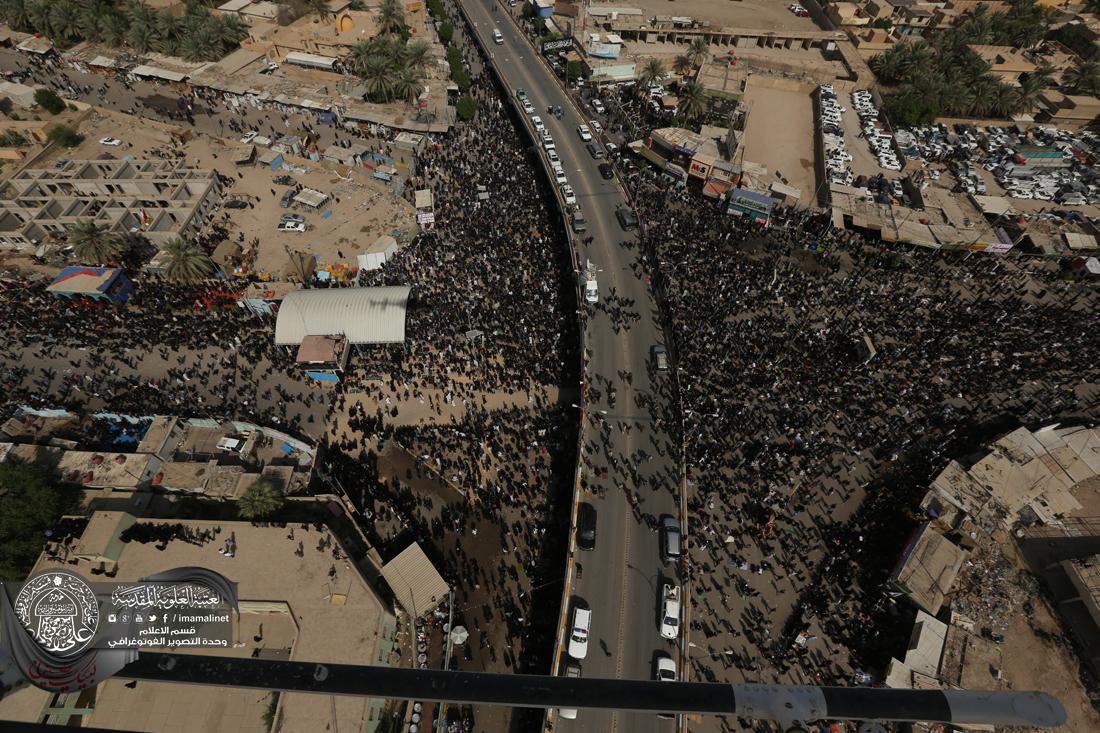 تقرير مصور : اجواء زياره العاشر من المحرم ومراسيم ركضة طويريج من الجو في كربلاء المقدسة | 