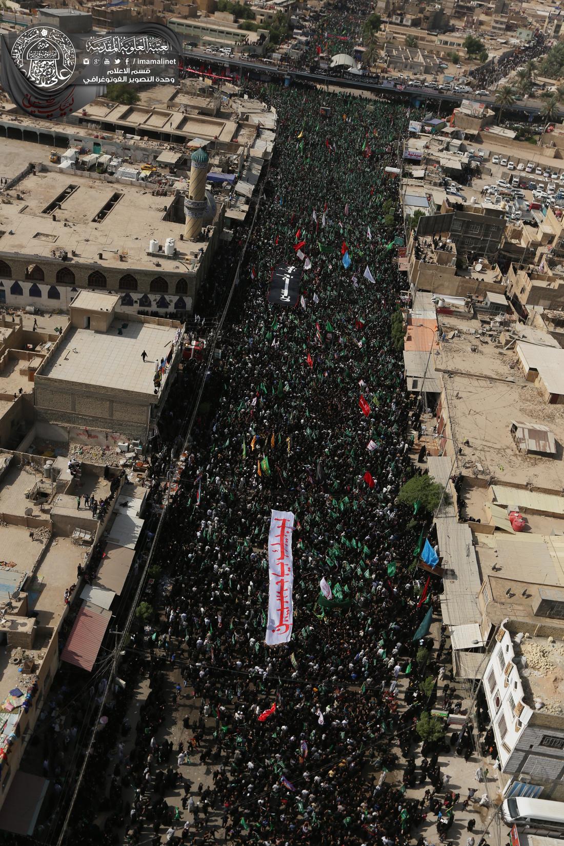 تقرير مصور : اجواء زياره العاشر من المحرم ومراسيم ركضة طويريج من الجو في كربلاء المقدسة | 