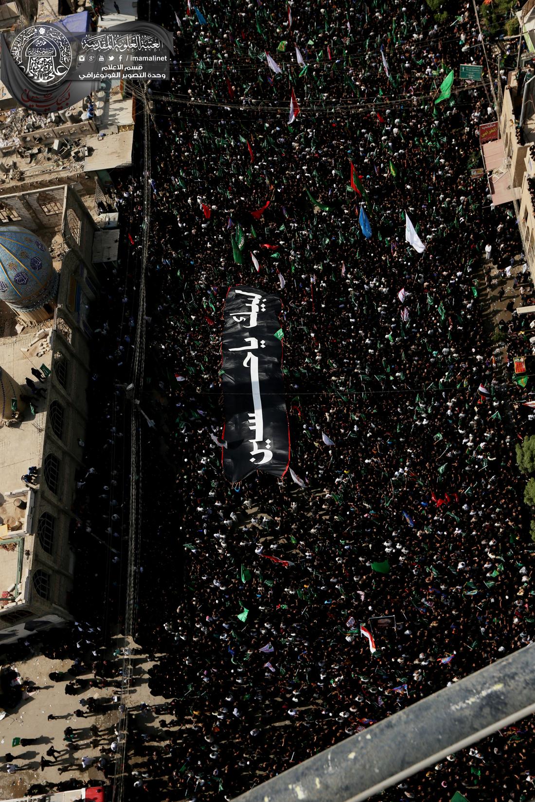 تقرير مصور : اجواء زياره العاشر من المحرم ومراسيم ركضة طويريج من الجو في كربلاء المقدسة | 