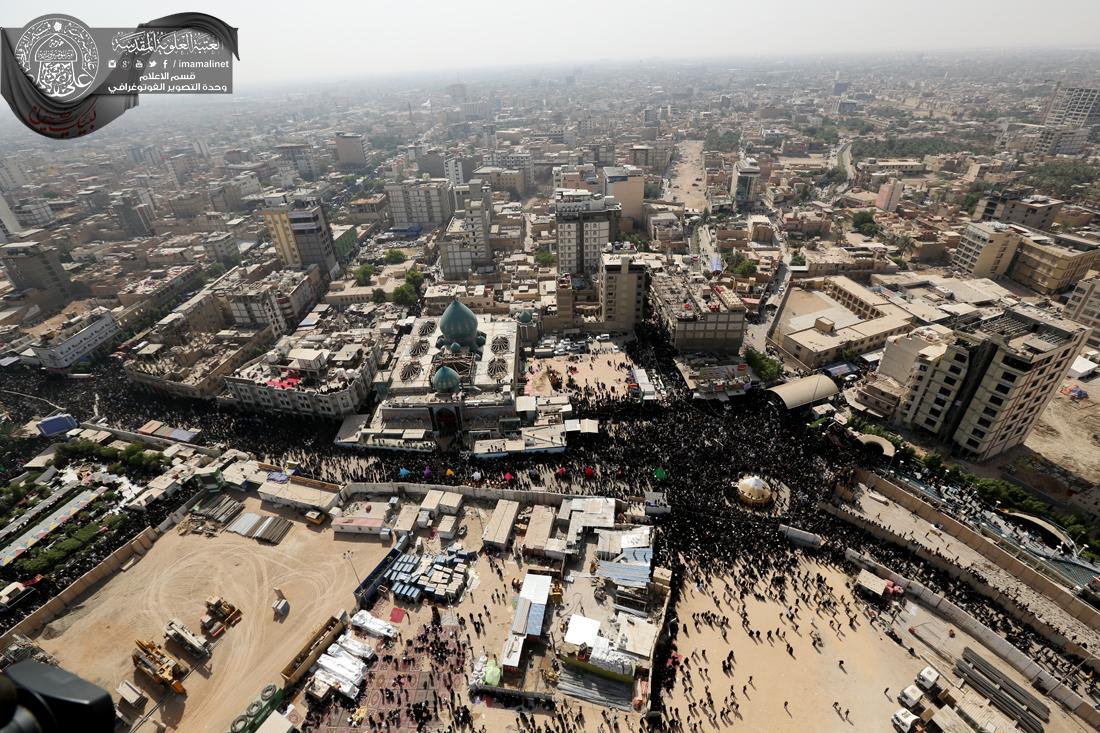 تقرير مصور : اجواء زياره العاشر من المحرم ومراسيم ركضة طويريج من الجو في كربلاء المقدسة | 