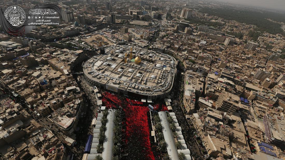 تقرير مصور : اجواء زياره العاشر من المحرم ومراسيم ركضة طويريج من الجو في كربلاء المقدسة | 