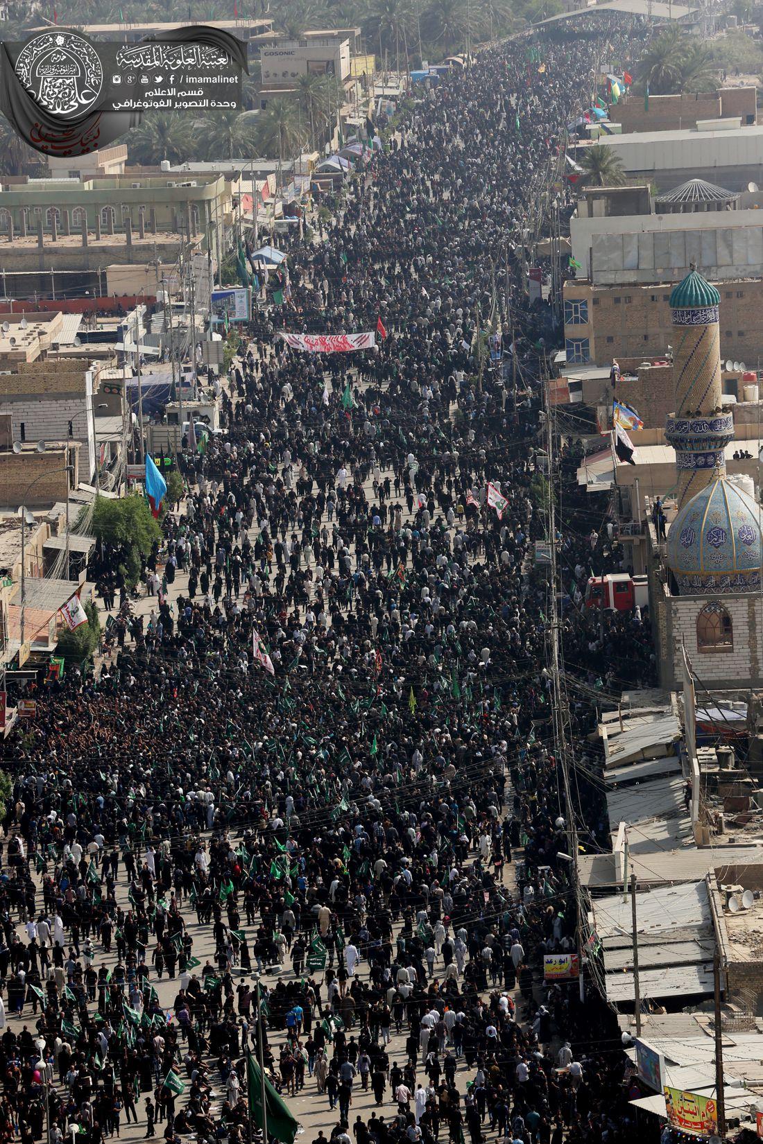 تقرير مصور : اجواء زياره العاشر من المحرم ومراسيم ركضة طويريج من الجو في كربلاء المقدسة | 