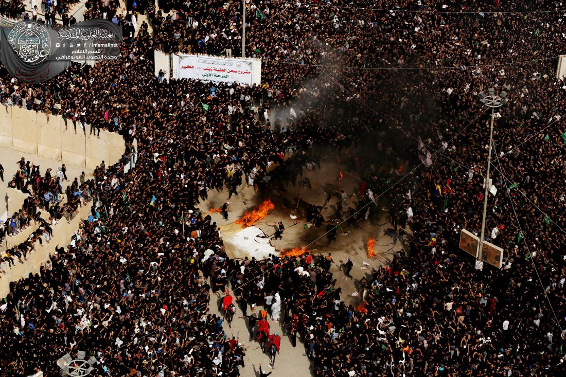 تقرير مصور : اجواء زياره العاشر من المحرم ومراسيم ركضة طويريج من الجو في كربلاء المقدسة | 