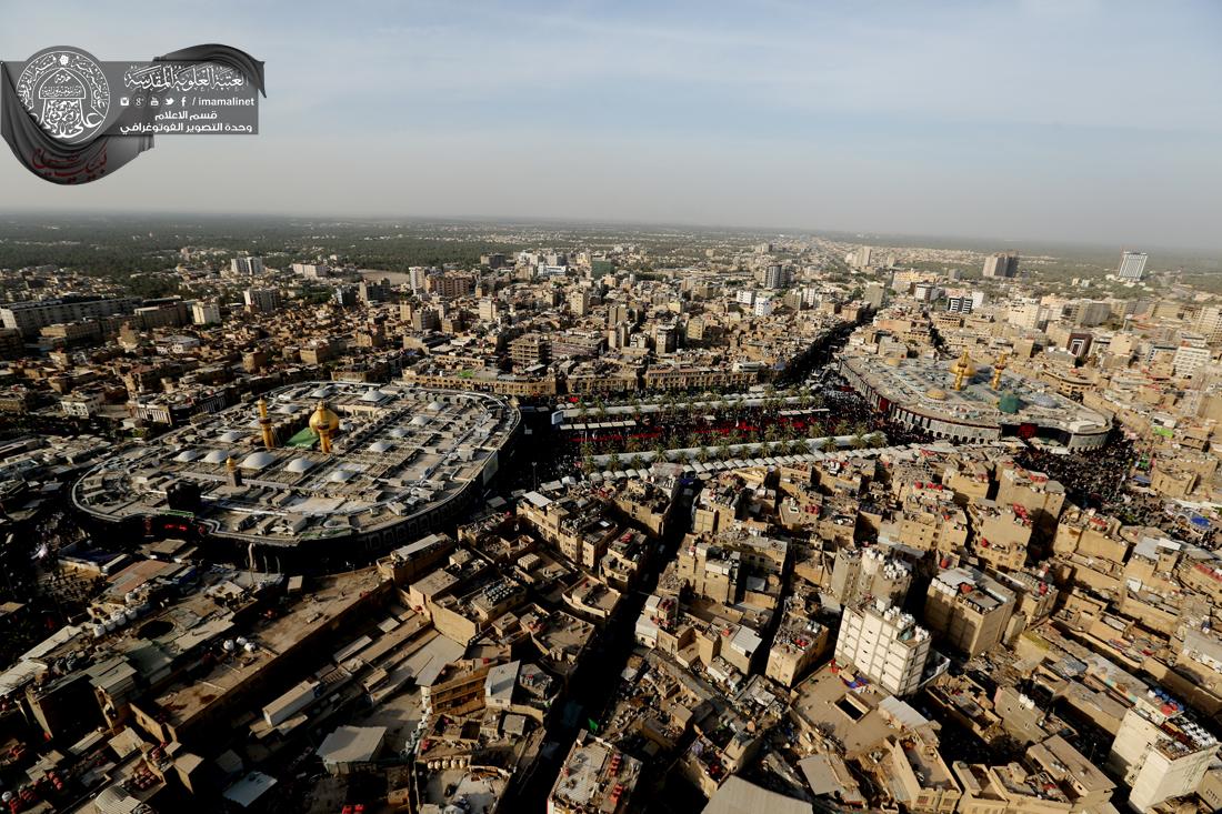 تقرير مصور : صور جوية وعامه لكربلاء المقدسة في ذكرى عاشوراء الحسين ليلة العاشر من المحرم | 