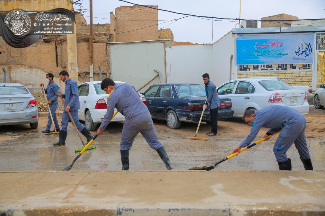 تقرير مصور : قسم الخدمات الخارجية في العتبة العلوية المقدسة يقيم حملة تنظيف في شوارع المدينة القديمة في النجف الاشرف | 