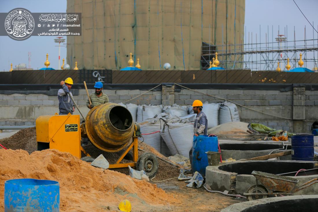 تقرير مصور : استمرار الاعمال في صحن فاطمة الزهراء عليها السلام ضمن مشروع التوسعة التابع الى العتبة العلوية المقدسة | 
