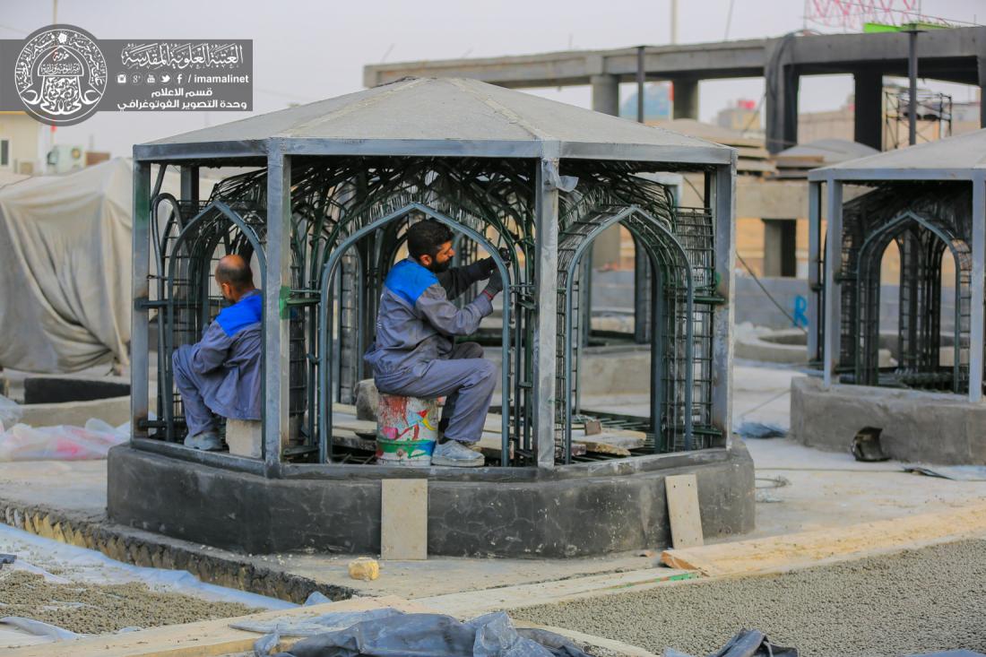 تقرير مصور : استمرار الاعمال في صحن فاطمة الزهراء عليها السلام ضمن مشروع التوسعة التابع الى العتبة العلوية المقدسة | 