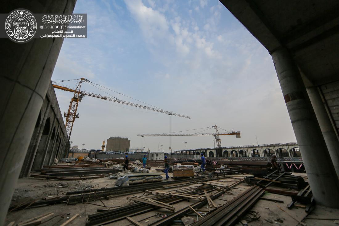 تقرير مصور : استمرار الاعمال في صحن فاطمة الزهراء عليها السلام ضمن مشروع التوسعة التابع الى العتبة العلوية المقدسة | 