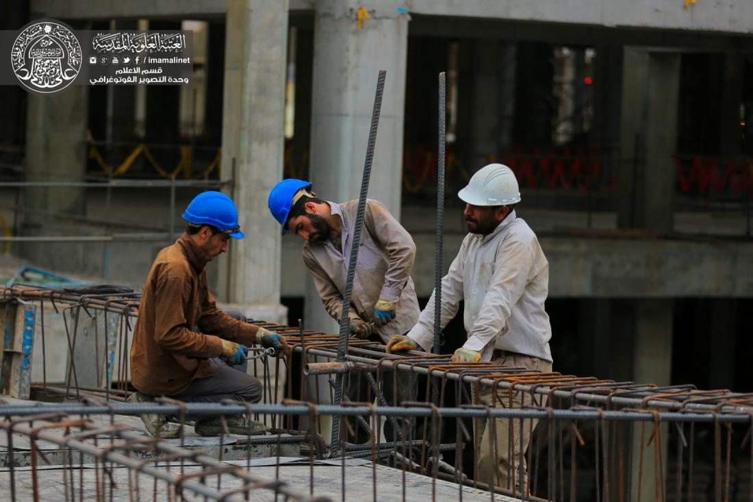 تقرير مصور : استمرار الاعمال في صحن فاطمة الزهراء عليها السلام ضمن مشروع التوسعة التابع الى العتبة العلوية المقدسة | 