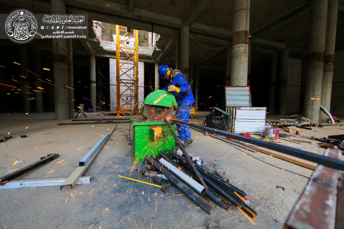 تقرير مصور : استمرار الاعمال في صحن فاطمة الزهراء عليها السلام ضمن مشروع التوسعة التابع الى العتبة العلوية المقدسة | 
