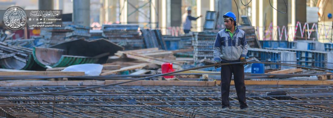تقرير مصور : استمرار الاعمال في صحن فاطمة الزهراء عليها السلام ضمن مشروع التوسعة التابع الى العتبة العلوية المقدسة | 