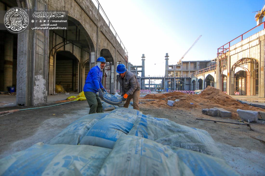 تقرير مصور : استمرار الاعمال في صحن فاطمة الزهراء عليها السلام ضمن مشروع التوسعة التابع الى العتبة العلوية المقدسة | 